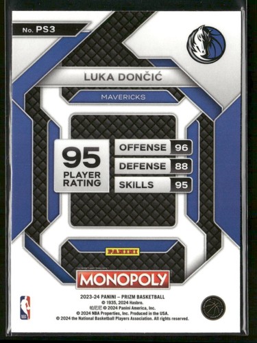 2023-24 Panini Prizm Monopoly #PS3 Luka Doncic All-Star Dallas Mavericks - Picture 2 of 2