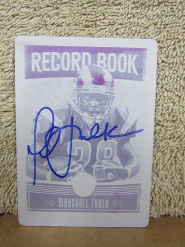 2020 PANINI MARSHALL FAULK PRINTING PLATE 1/1 AUTO SIGNED HOF JSA ON CARD - Picture 2 of 3