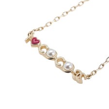 Chanel I Love Coco Heart Motif Pearl Necklace Women Gold One Size