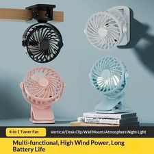 USB Rechargeable Mini Cooling Fan Clip On Desk Table Office Stroller Camping Gym