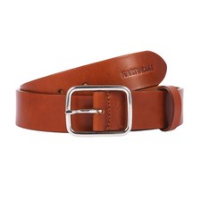 5mm Thick Brown Mens Premium Full-grain Leather Belt, Casual, Steel Buckle