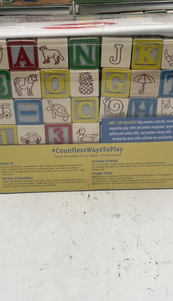 Lote de 5 conjuntos educativos de juguete clásico bloques de madera Melissa & Doug ABC 123 Foto 4 de 4