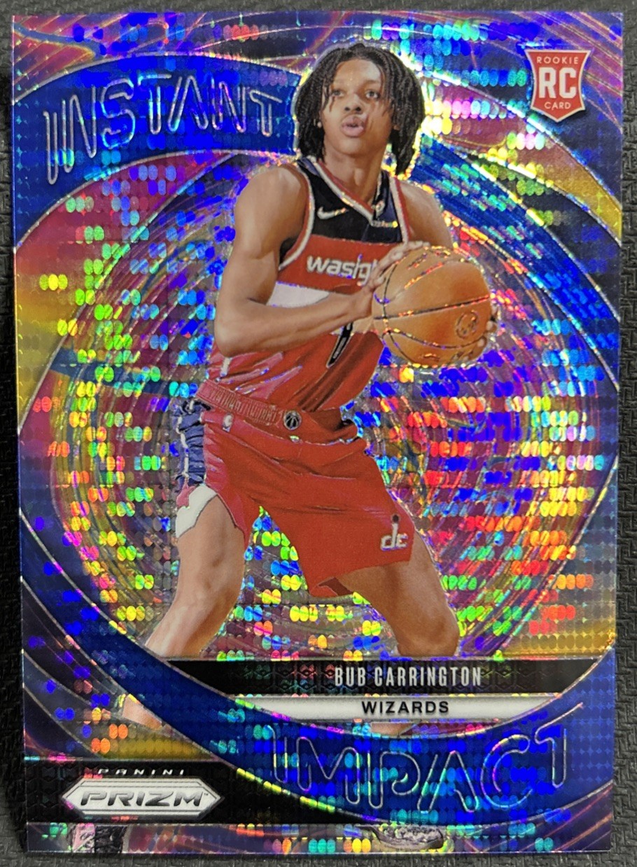 2024-25 Panini Prizm Instant Impact Blue Pulsar /99 Bub Carrington #17