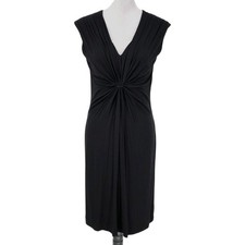 Calvin Klein Dress Womens 4 Black Stretch Knit Ruched Party Cocktail Wedding lbd