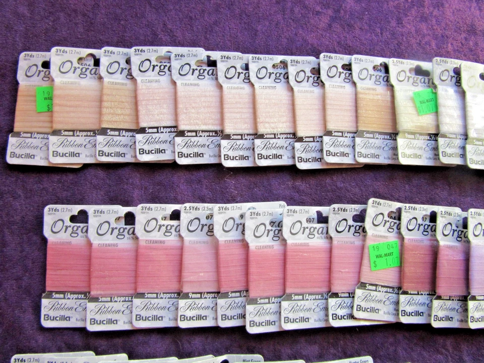LOT of 90 New Bucilla Organza Embroidery Ribbon for only $60.00! 5 and 9 mm. - Image 2 of 4