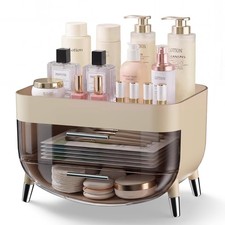 Khaki Makeup Organizers Vanity Skincare Storage Drawers Cosmetic Display