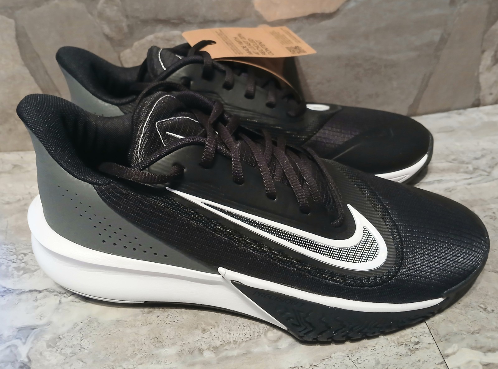 Nike Precision 7 VII NEW Mens SIZE 10.5 Shoes Black White Gray  FN4322-005 thumbnail 2