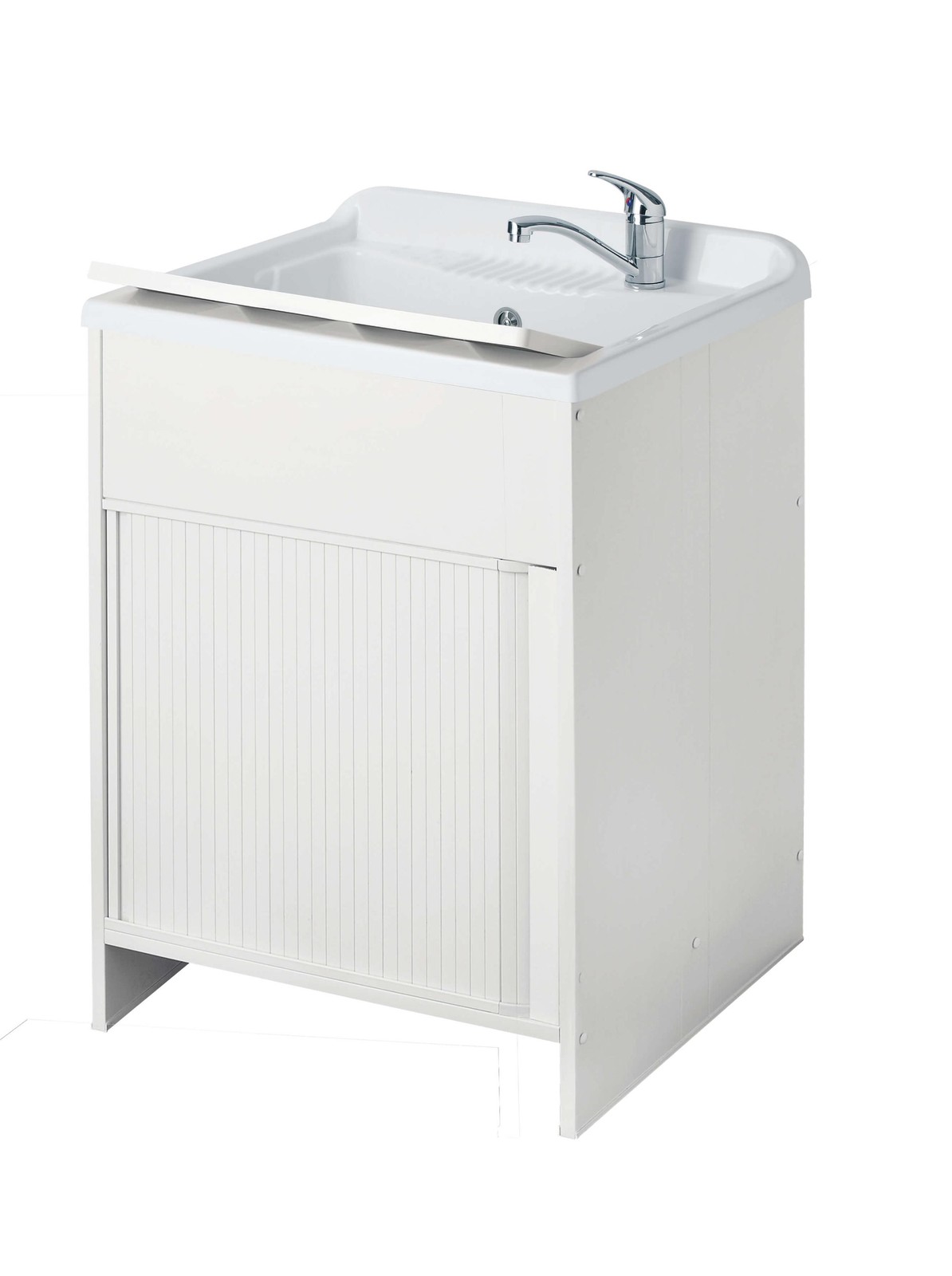 Mobile Lavatoio 60x50 PVC Forlani Laundry Shutter con Serranda Bianco