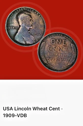 1909 VDB Lincoln Wheat Cent, First Year of Issue, VG