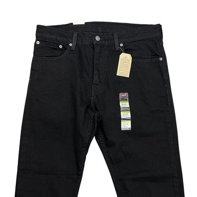 NEW Levis 512 Slim Taper Mens Jeans 33x30 Black Flex Stretch Denim Casual Zip