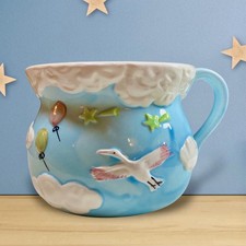 VINTAGE RELPO NURSERY BLUE PLANTER/CONTAINER T 1106 Nursery Decor 6  Wide 10.99