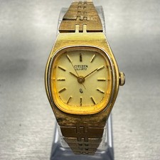 Citizen CQ Watch Women 19mm Champagne Dial Gold Tone Oval 4031-899121 New Batt