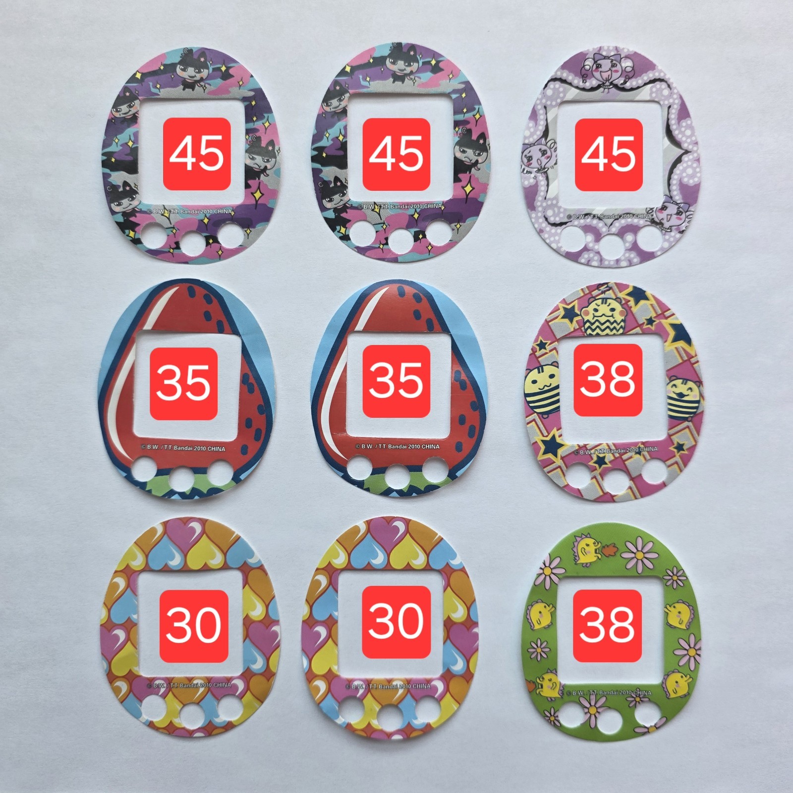 Tamagotchi TamaTown Tama-Go Wave 2 Faceplate Sheets