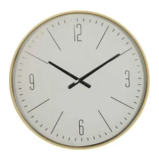 Wall Clock Glass Gold Round Modern Silent Non Ticking 20 In Decorative Timepiece