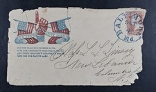 Rare 1860's Baltimore Patriotic Civil War Cover 19th Century Damage Flag Country