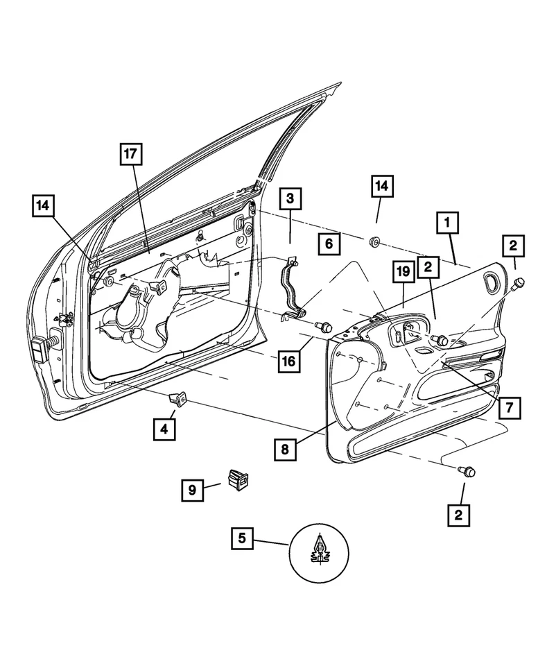 正品 Mopar 门把手套件 左 5102862AA — 第 3/3 张图片
