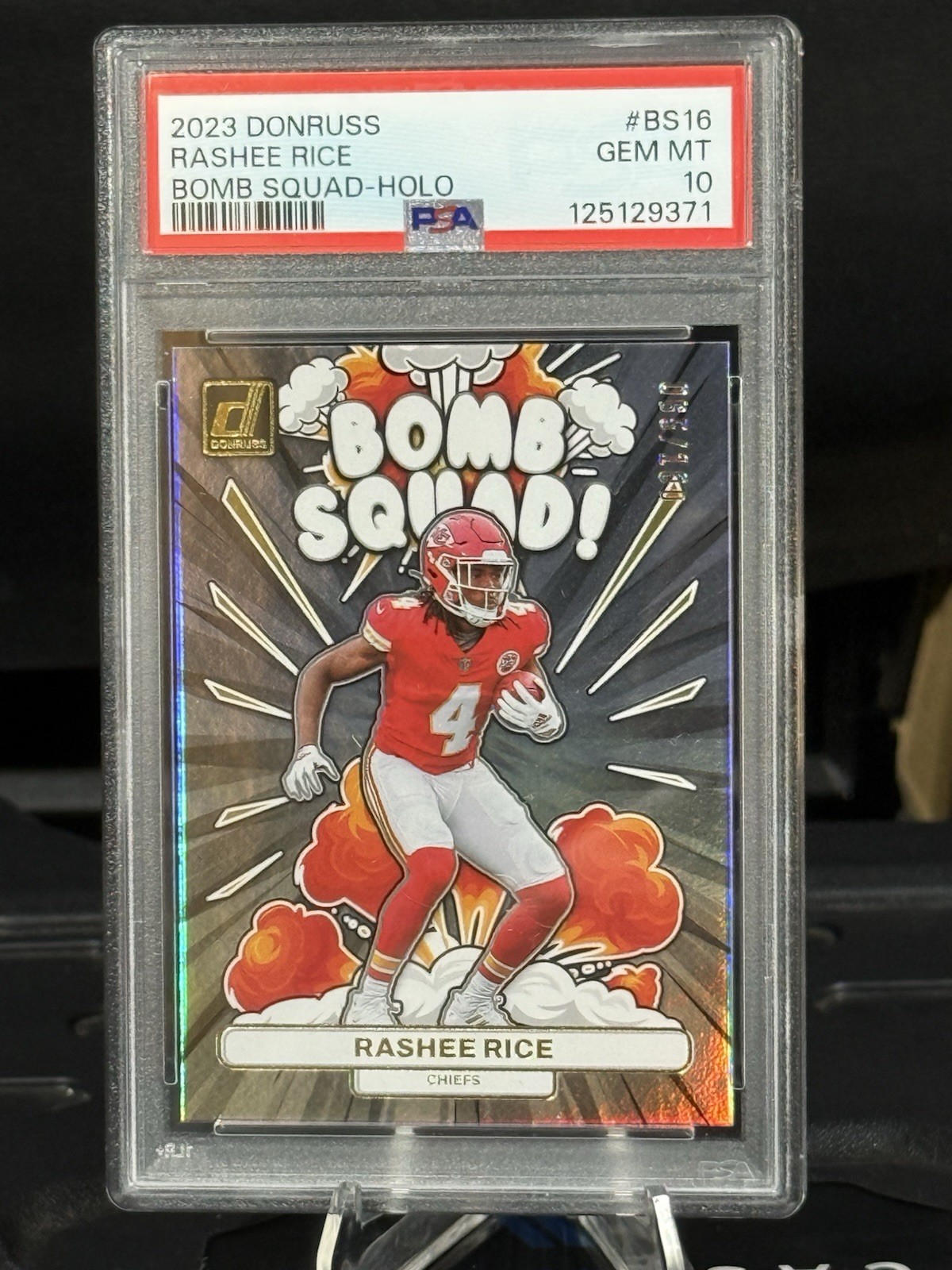 2023 Donruss Rashee Rice Bomb Squad Holo #BS16 /100 PSA 10 Rookie Card