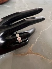 925 Sterling Silver Three-Stone Round Cut Cubic Zirconia Ring, 2g