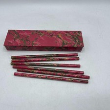 Set of Unsharpened Pencils Floral Pattern w/ Box from Stationary Set