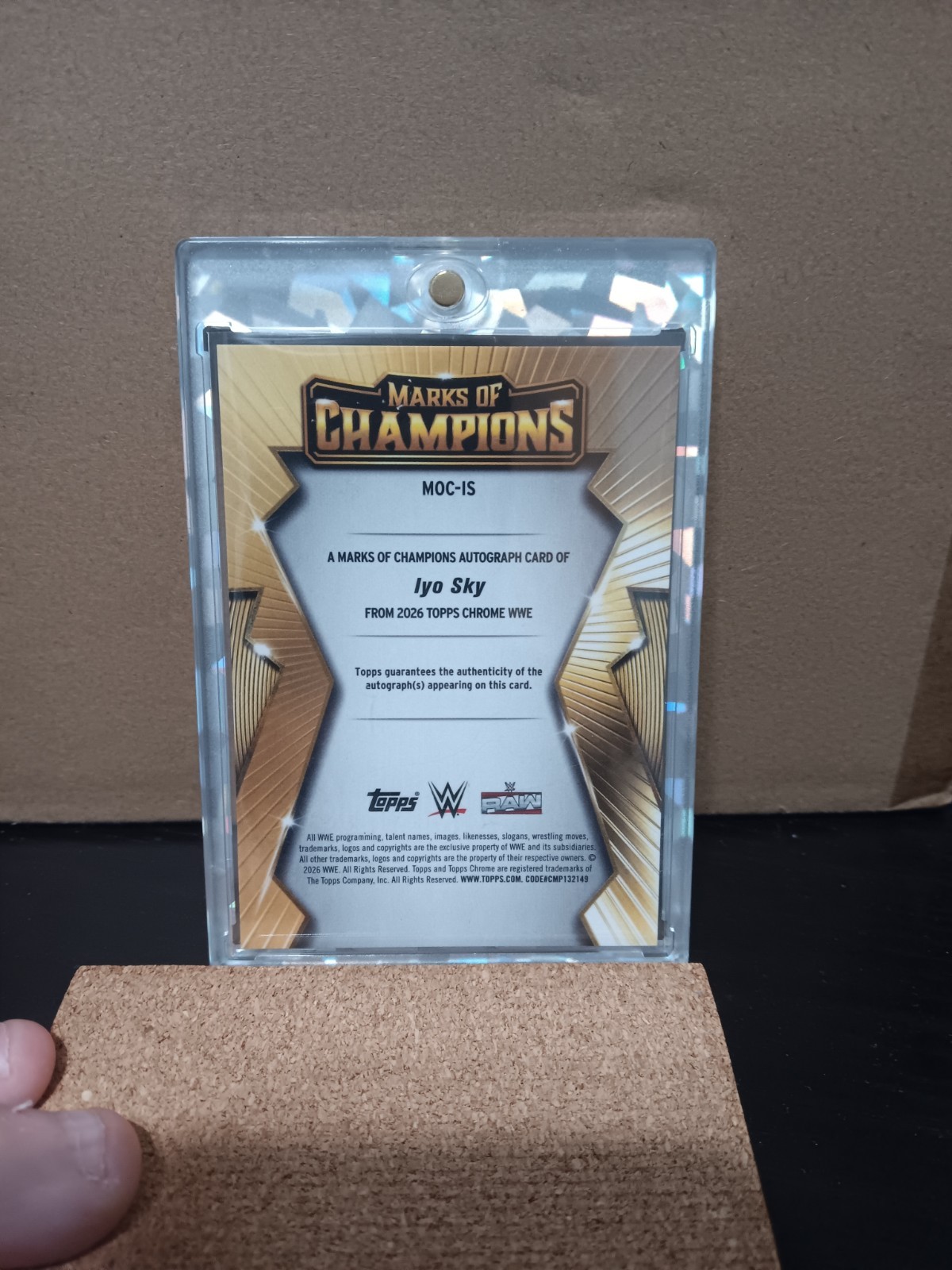 Topps 2026 Chrome WWE Marks of Champions Iyo Sky Autograph Serial #/10 MOC-IS view 2