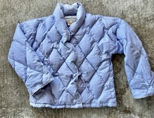WARM THINGS sz M Sky Blue Down Filled Quilted Short Jacket - VG