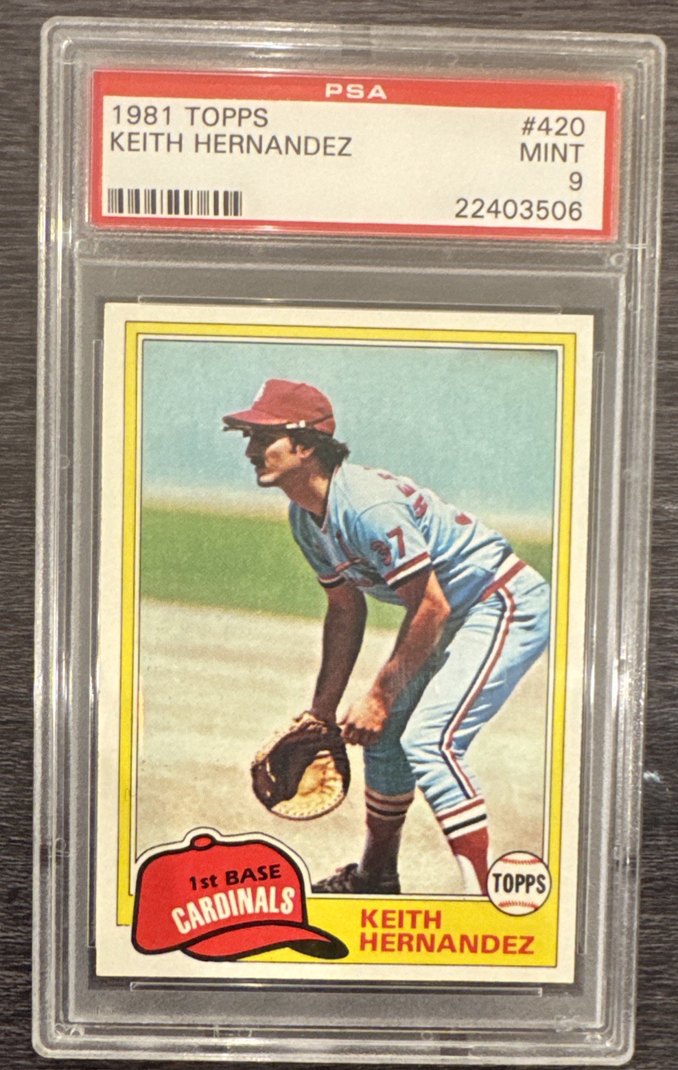 1981 TOPPS #420 KEITH HERNANDEZ PSA 9