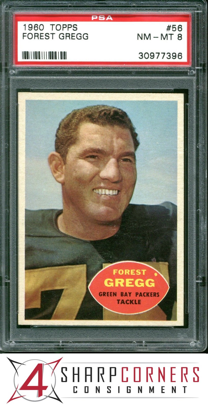 1960 TOPPS #56 FORREST FOREST GREGG RC PACKERS HOF PSA 8