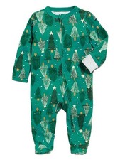 New Old Navy One Piece Green Trees Sleep Play PJS Pajamas 6-9 Months NWT