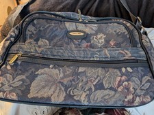 Borsa a tracolla retrò arazzo ricamo floreale laptop vintage giaguaro pastello tenue