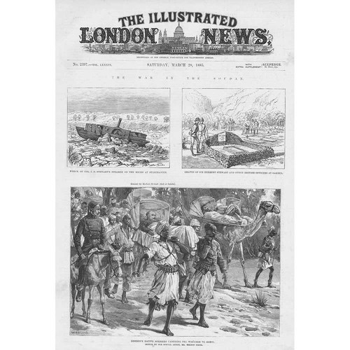 Khartoum Relief Expedition Scenes of the War in Sudan - Antique Print 1885
