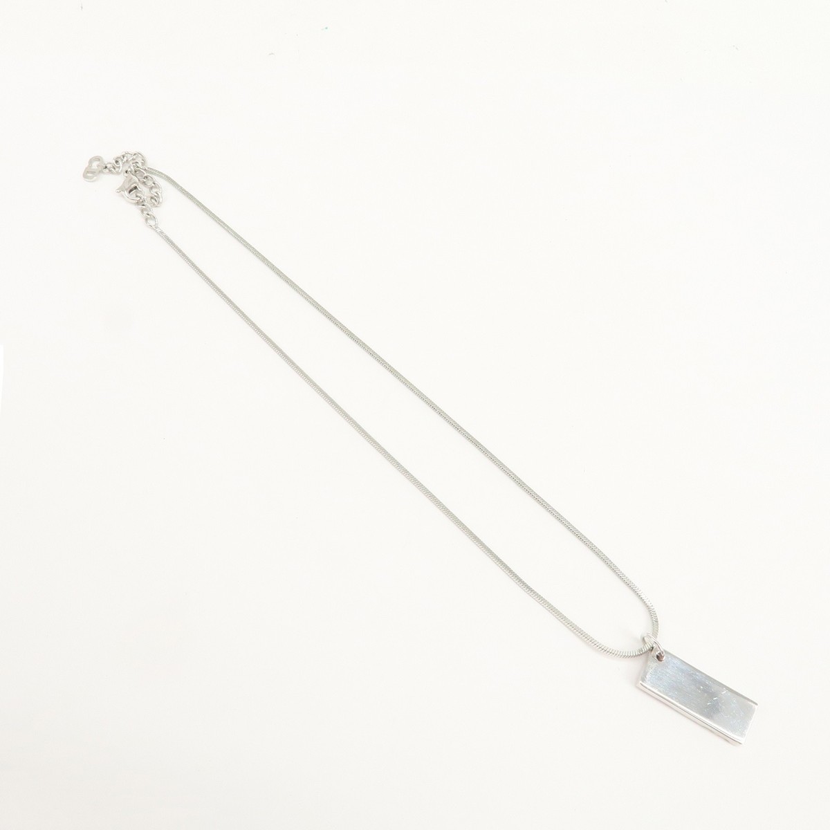 アクセサリー Christian Dior Trotter Logo Necklace Christian Dior Trotter Logo Metal Necklace Pink Silver