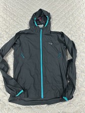 RAB WINDVEIL JACKET WOMENS GREY PERTEX TREKKING HIKING RUNNING SIZE UK 12