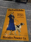 Vintage Hercules Powder Co Infallible Smokeless Gun Powder Tin Sign 15x10