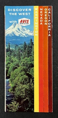1960s WA NV OR CA Avis Rent-A-Car Discover West USA Vintage Travel Brochure