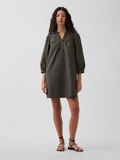 GAP - Poplin Henley Mini Dress - On Sale