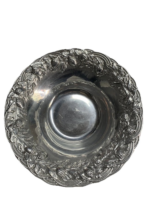 Wilton Armetale OKLEF/ACRN Lg, Rustic/Traditional Dip, Chip Bowl Botanical