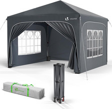 ® Gazebo Pieghevole 3X3M Impermeabile, Tenda Esterno Resistente Con 4 Pareti Lat