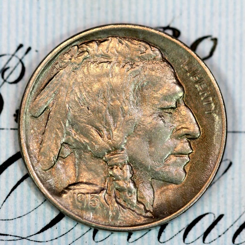 * 1913-P TYPE 1 * SOLID+ GEM BU MS BUFFALO NICKEL * FROM ORIGINAL COLLECTION