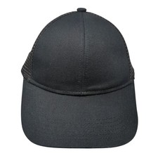 Port Authority Strapback Baseball Cap Black One Size Adjustable Cotton Mesh Back