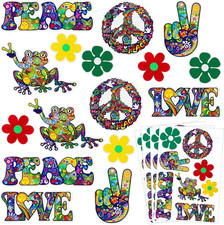 32 Pieces Hippie Theme Car Stickers Cute Peace And Love Stickers Flower Stickers 32 Pieces Hippie Theme Car Stickers Cute Peace And Love Stickers Flower Stickers