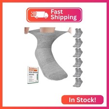 Bulinlulu Diabetic Socks for Women Men,6 Pairs Non Binding Diabetic Ankle Wide S