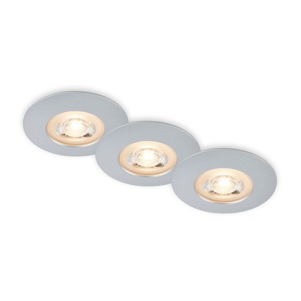 Led Einbauleuchten Bad Einbaulampen Ultraflach IP65 Chrom-Matt Ø9Cm Briloner-image