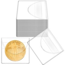 Mauproy 50PCS Single Pocket Coin Sleeves, 2.2 x x inches, Clear