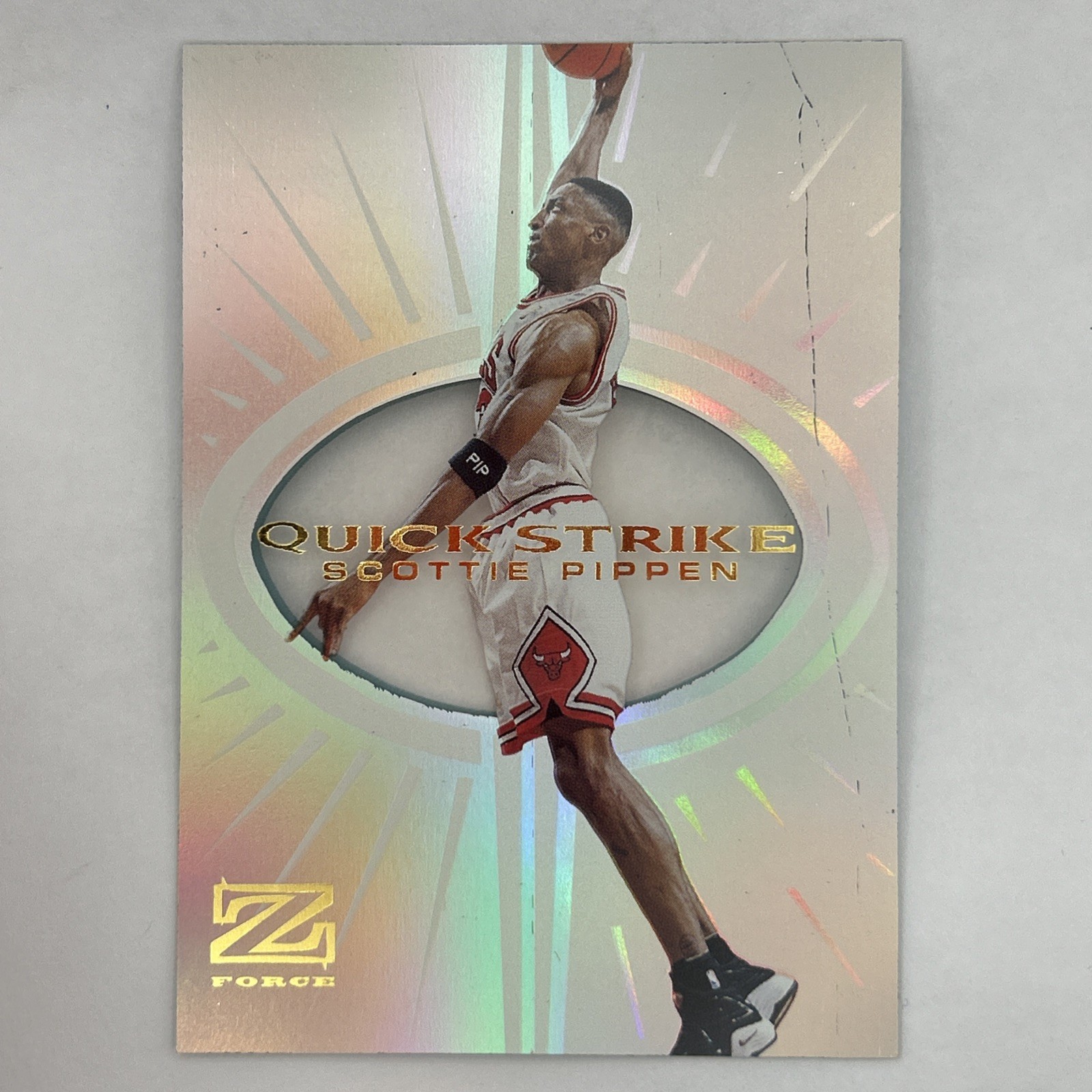 Scottie Pippen 1997-98 Skybox Z-Force Quick Strike #8 Holo Insert Acetate Bulls