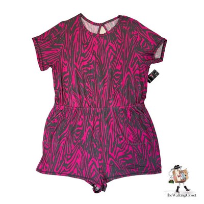 Torrid    Zebra Pink Romper Elastic Waist   NWT  sz  1x  3x  plus