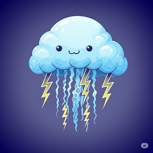Thundercloud Jellyfish Art Symbolizing Sting and Power