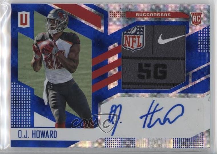 2017 Panini Unparalleled RPS Rookie Tag Size Blue 1/1 OJ Howard Patch Auto v7j