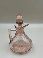 VTG. 1930's Heisey Pleat & Panel Pink Depression Glass 4.5" Cruet & Stopper