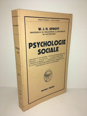 Sport SOZIALPSYCHOLOGIE Wissenschaftliche Bibliothek PAYOT 1954 BEL EX - CA93A