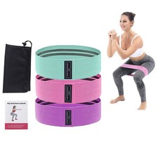 3 Pcs Resistance Bands Fabric Sports Exercise Band Set Workout Fitness Gym Yoga